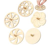 Hemobllo 20pcs Hollow Out Wood Gyro Tops for DIY Painting Natural Wood Spinning Tops Creative Craft Activity for Hand Eye Coordination and Motor Skill Development Random Color