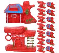 Hemobllo 20pcs Miniature House Models for Crafts Rustic Cabin Kits with Detailed Carvings for Fairy Gardens Terrariums Dollhouses and Educational Displays