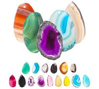Hemobllo 20pcs Natural Agate Slices DIY Jewelry Making Charms Irregular Colorful Stone Pendants for Necklace Crafting Beads Decoration Accessories 30-50mm Assorted style