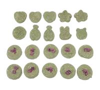 Hemobllo 20pcs Natural Grass Teething Biscuits for Rabbits Guinea Pigs Chinchillas Bunny Chew Pet Snacks with Mixed Shapes and Sweet Potato Flavor, Small Animal Teeth Grinding Treats