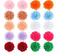 Hemobllo 20pcs Polyester Flower Design Collar Charms for Dogs and Puppies, Pet Decoration for Birthday Party or Christmas, Suitable for Friends Raising Pets Random Color