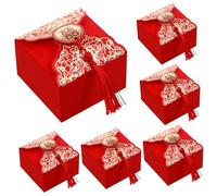 Hemobllo 20Pcs Red Wedding Candy Boxes Portable present Cases for Party Favors Durable and Treat Containers for Guests for Weddings and Celebrations