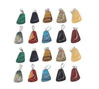 Hemobllo 20pcs Semi-precious Stone Pendant DIY Necklace Pendant Natural Gemstone for Jewelry Making Earrings Charms Bracelets Accessory Random Color