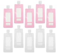 Hemobllo 20pcs Travel Lotion Pouch Set 90ml Leak-Proof Squeeze Shampoo and Conditioner Pouches Stand-up Refillable Bottles for Toiletries with Pink and White Colors for Travel