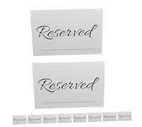 Hemobllo 20pcs Wedding Reserved Seating Signs White Minimalist Table Place Cards with Name Line Tent Style Stands for Weddings Banquets Restaurants Reception Decor