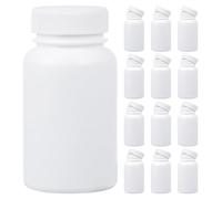 Hemobllo 20Pcs White Plastic Pill Bottles Bulk Empty Capsule Containers with Screw Caps 3.4 Oz Opaque Medication Organizer Case for Travel Home First Aid Kit