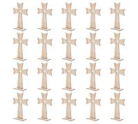 Hemobllo 20pcs Wooden Ornament Cross Shaped Decor with Fine Workmanship Beige Wood Material Stylish Creative Design Not Easy to Fade for Office