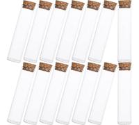 Hemobllo 24pcs 60ml Small Glass Vials with Cork Stoppers Mini Potion Bottles for Liquid Sampling, Powder Storage, and DIY Wishing Bottle Decoration