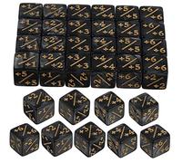 Hemobllo 24Pcs Acrylic Dice Counter with Plus Minus Symbols for Card and Table Games Educational Math Dice for Learning Activities Black Pearl Texture Cubes