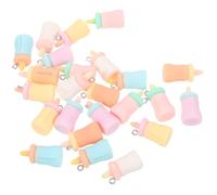 Hemobllo 24pcs DIY Resin Charms Set for Jewelry Making, Small Flat Back Milk Bottle Pendants in Mixed Orange, Blue, Pink, Purple, White Yellow Colors, Bulk Cute Charms for Earrings,