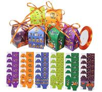 Hemobllo 24Pcs Halloween Treat Boxes Cardboard Goodie Bags for Candy Cookies Treats for Parties Classroom Home Decor Durable Easy to Carry