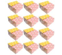 Hemobllo 24pcs Popcorn Buckets Set with Pink and Yellow Gold Dotted Paper Containers, Small Party Popcorn Boxes for Birthday, Movie Night, Graduation Snacks and Treats