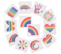 Hemobllo 24pcs Rainbow Temporary Tattoos Gay Pride Body Stickers with Gradient Design Water Transfer Sticker for Parades Quick Transfer and Environmentally Protection Party Style