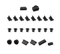 Hemobllo 24pcs Silicone Port Plugs Protector Set for Motherboard and Computer Interfaces, Black Dust Cover Stoppers for DIY Computers and Pc, Recyclable Material Random Color