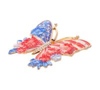 Hemobllo 250th Anniversary Patriotic Butterfly Brooch Pin for Women and Men, Lightweight Zinc Alloy Lapel Pin with Secure Mechanism, Vintage Style for Public Appearances and Country Flag
