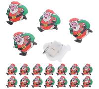 Hemobllo 25Pcs LED Light - Up Christmas Brooch Pin Santa Claus with Bag Badge Multi - Color