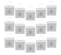 Hemobllo 25pcs White Cutout Cross Boxes with Handles for Christian Baptism, Wedding, and Church Party Favors - Mini Candy and Treat Bags for Religious Celebrations