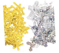 Hemobllo 2bags Glitter Cross Confetti for Christening and Wedding Decorations Shiny Table Scatter for Baptism Party and Communion Celebrations
