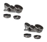Hemobllo 2pcs 3 1 Professional Phone Camera Lens 198° Fish-eye 0.63x Wide 15x Macro Mobile Lens for/Aluminum Alloy