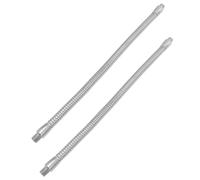 Hemobllo 2pcs 300mm Flexible Gooseneck Extension Tube Metal Hose with Threaded Ends, Adjustable LED Lamp Mounting Stand Accessories for DIY Table Lamps and Spotlights