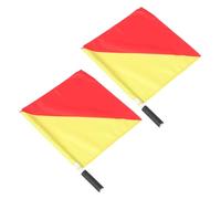 Hemobllo 2pcs 35x35cm Marine Signal Flags Navy Commanding Hand Flags for Performance and Safety Red and Yellow Pvc Rods for Sports and Outdoor Use