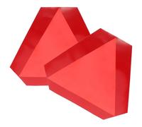 Hemobllo 2pcs 36cm Aluminum Car Slow Moving Triangle Signs with Reflective Edges and Adhesive Backing for Vehicle Safety and Road Warning