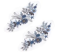 Hemobllo 2pcs 3D Flower Patches Embroidered Sequins Polyester Applique Thick Texture Beautiful Shape Design for DIY Clothes Accessories