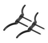 Hemobllo 2pcs 4 Inch Stainless Steel Boat Rope Cleats with Screws Double Horn Cleat Structure Wear Resistant for Dinghy and Wire Rope for Marina and Dock Use