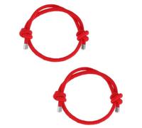 Hemobllo 2pcs Adjustable Red Rope Bracelet Braided Knot Bangle for Adults, Made of Nylon Rope, Symbol of Prosperity, for Spring Festival or Valentine's Day