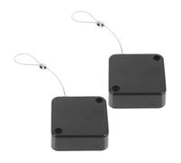 Hemobllo 2pcs Anti-Theft Retractable Steel Cable Box with 1m Wire and Dual Lock Clips, Automatic Retraction Cable Tether for Electronic Device Security and Loss Prevention in Retail Stores