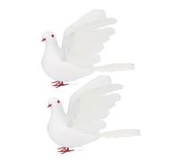 Hemobllo 2pcs Artificial Pigeon Bird Decorations Simulation Dove Figurines Lightweight Props for Garden Party Stage Performance Home Decor