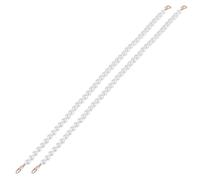 Hemobllo 2pcs Bag Pearl Chain Accessories for Women Handbag Replacement Shoulder Strap Chains 40cm and 60cm with White Abs Material and Two Buckles, Practical and Stylish for Purse