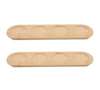 Hemobllo 2pcs Bamboo 4-slot Wine Glass Holder Tray Set - Wooden Whiskey Glasses Flight Board with Coaster for Bars, Parties, and Home Drink Serving