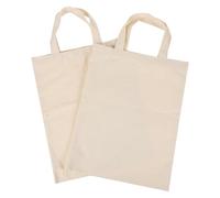 Hemobllo 2pcs Beige Canvas Wine Bottle Carrier with Divider Portable Red Wine Tote Bag 35x28cm Reusable Storage Pouch with Handle for Travel and Packaging