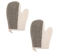 Hemobllo 2pcs Black Linen Exfoliating Gloves for Body Cleaning and Shower Use, Skin-Friendly Material Dual-Sided Design to Clean Pores and Remove Dead Skin, for Bath and Spa