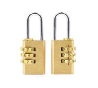 Hemobllo 2pcs Brass Digital Combination Padlocks Set, Portable Password Luggage Locks for Suitcase, Backpack, Travel, Gym Locker Security