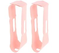 Hemobllo 2pcs Breathable Pink Chin Straps for Adults Unisex Anti-Snore Mouth Closure Sleep Aid with Jaw Support, Comfortable Mesh Snoring Reduction Strap for Night Use