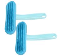 Hemobllo 2pcs Bunny Grooming Brush for Adult Rabbits and Chinchillas, Soft Silicone Arc Comb with Wide Surface for Wet and Dry Use, Small Animal Hair Removal and Massage Tool