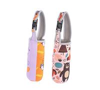 Hemobllo 2PCS Cartoon Vacuum Cup Covers Thick Insulated Bottle Sleeves with Wide Mouth Design Portable Handheld Pouch for Travel Styles Parachute Penguin Woodpecker Fox