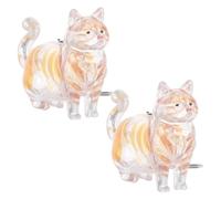 Hemobllo 2pcs Cat Hair Keychain Pet Keepsake Keyring with Secure Storage Abs Material 5.3x4.6x2.5cm Memorial Charm Holder for Pet Loss Keepsake and Attaching to Keys