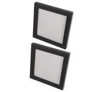 Hemobllo 2pcs CD Storage Boxes and Dvd Collection Frames, 5-inch Square Album Cover Display Holders, Black Wood Tabletop Organizer for Music Album and Disc Storage