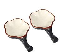 Hemobllo 2pcs Ceramic Ink Dish Flower Shaped Ink Container for Calligraphy Brush Tray Cracked Ice Disk Design Suitable for Chinese Brush and Calligraphy Dish Use