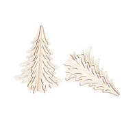 Hemobllo 2Pcs Christmas DIY Wood Desktop Ornament Khaki Tabletop Xmas Tree Natural Wood Material Coloring Holiday Decor for Home Party Festive Atmosphere
