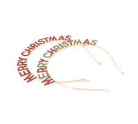 Hemobllo 2pcs Christmas Hairbands Festival Headband Props for Costume Party and Stage Performance Easy to Wear Red and Merry Christmas Headdress Accessories