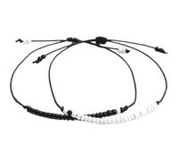 Hemobllo 2pcs Couple Bracelets Braided Beads Woven Wrist Band for Women Black and White Friendship Relationship Bracelet for Her
