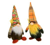 Hemobllo 2Pcs Creative Thanksgiving Gnome Doll Ornaments with Pumpkin and Plaid Hats Faceless Old Man Figurines for Holiday Decor Festive Adornment Premium Craftsmanship