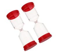 Hemobllo 2pcs DIY Refillable Hourglass Timer Set with Red Lids, Empty Sand Bottles for Tabletop Decoration and Multi-function Household Sand Timer