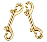 Hemobllo 2pcs Double Ended Hooks Brass Metal Snaps Hooks with Strong Spring Loaded Snap Gate Opening and Stability for Hanging Interior Decorations and Signs