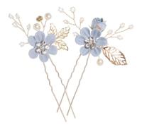 Hemobllo 2pcs Elegant Pink Cloth Flower Hairpins Set for Brides with Lightweight Alloy Pins, Delicate Wedding Hair Accessories for Bridal Hair at Cocktail Parties