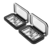 Hemobllo 2pcs Empty Magnetic Makeup Pallets for Travel Use, Refillable Black Plastic and Iron Eyeshadow Tray, Easy to Carry Stylish and Simple Eye Shadow Palette